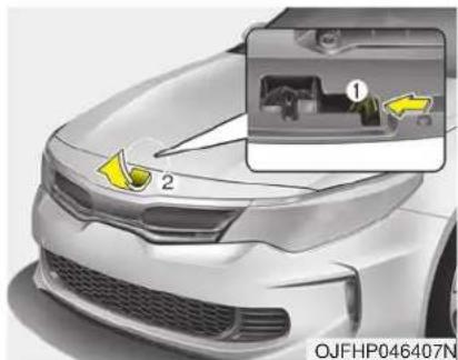 KIA Optima PHEV (2017) - Opening the hood - 2
