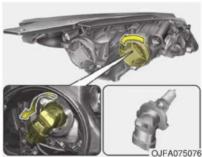 KIA Optima PHEV (2017) - Headlamp (High beam) bulb replacement (For Hybrid) - 1