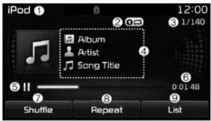 KIA Optima PHEV (2017) - MENU : iPod® - 1