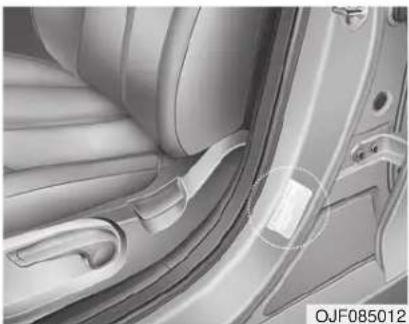 KIA Optima PHEV (2017) - Recommended cold tire inflation pressures - 1