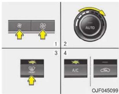 KIA Optima PHEV (2017) - To defrost outside windshield - 1