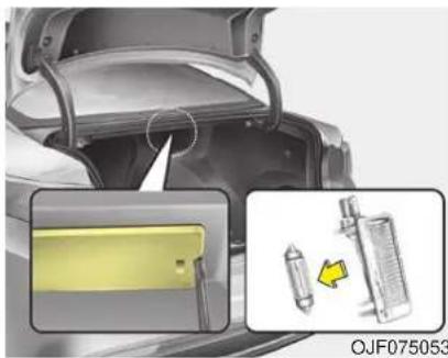 KIA Optima PHEV (2017) - Trunk lamp bulb replacement - 1