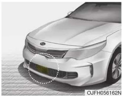 KIA Optima PHEV (2017) - Sensor to detect the distance from the vehicle in front (front radar) - 1