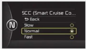 KIA Optima PHEV (2017) - To adjust the sensitivity of Advanced Smart Cruise Control - 1