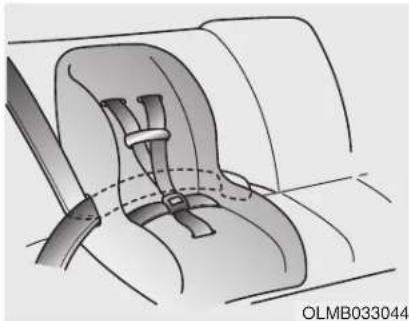 KIA Optima PHEV (2017) - Securing a child restraint with a lap belt or lap/shoulder belt - 1