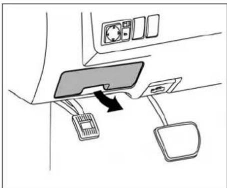 Diagram showing car interior connection with labeled components and directional arrow indicating movement