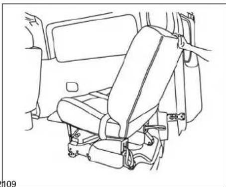 Line drawing of a car interior seatbelt with no text or symbols