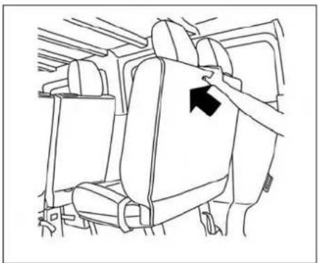 Line drawing of a car seatbelt with a hand adjusting the seatbelt (no text or symbols)