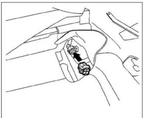Line drawing of a car interior showing hand positioning and seatbelt (no text or symbols)