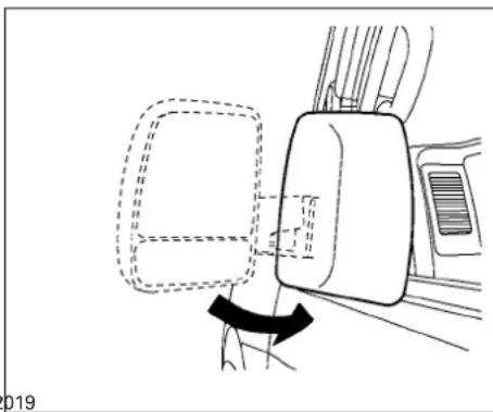 Diagram of a car seatbelt mechanism with arrow indicating rotation (no text or symbols)