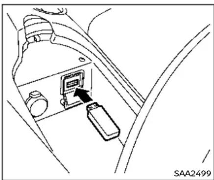 Line drawing of a car interior showing a switch and gear shift (no text or symbols)