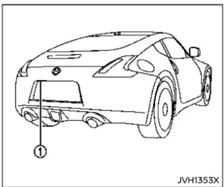 Line drawing of a car rear view with labeled component (no text or symbols on the car itself)