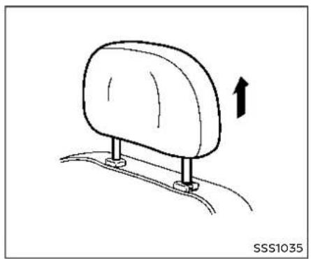 Line drawing of a car seatbelt with an arrow indicating upward motion (no text or symbols)