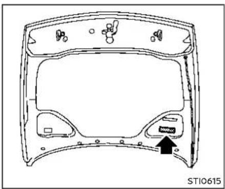 Technical line drawing of a car dashboard frame with no visible text or symbols