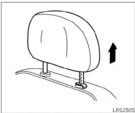 Line drawing of a car seat with an upward arrow indicating motion (no text or symbols)
