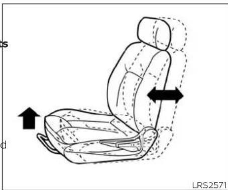 Line drawing of a car seat with directional arrows indicating movement or force (no text or symbols)