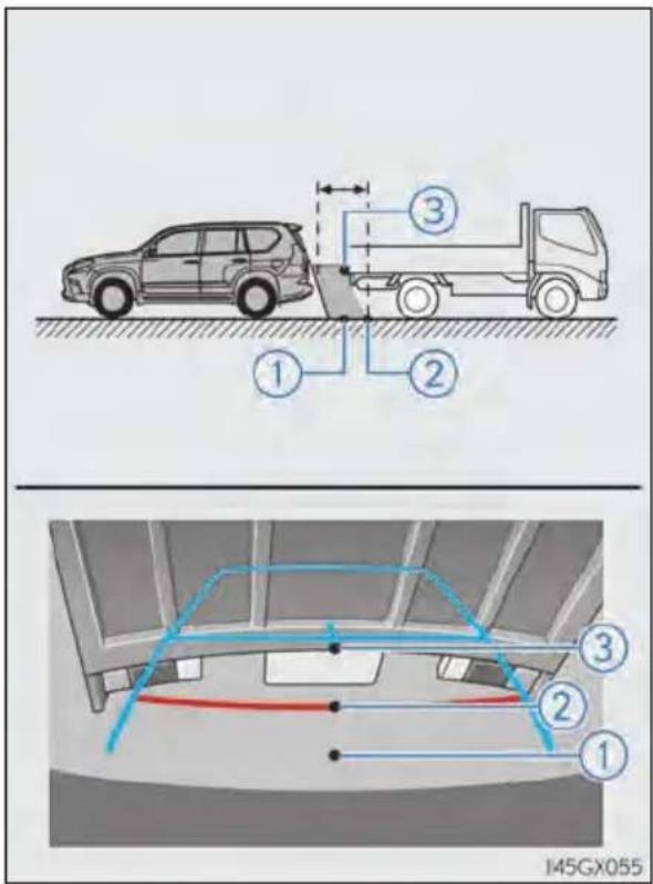 Diagram illustrating vehicle parking and road safety with numbered components and structural outlines