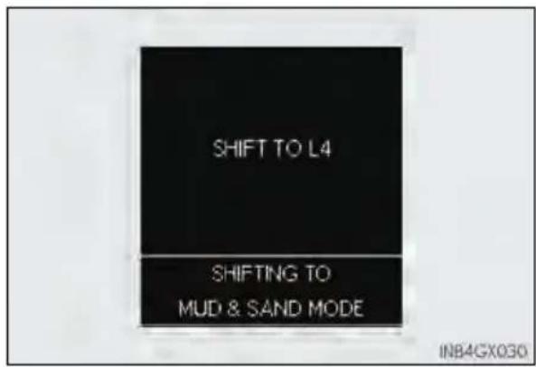 SHIFT TO L4 SHIFTING TO MUD & SAND MODE INB4GX030