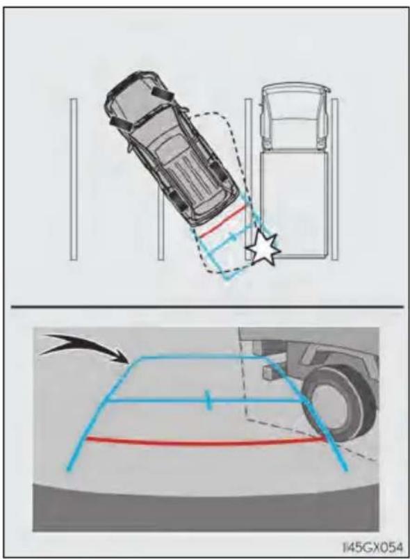 Diagram illustrating vehicle collision and parking area tracking with labeled components and directional arrows