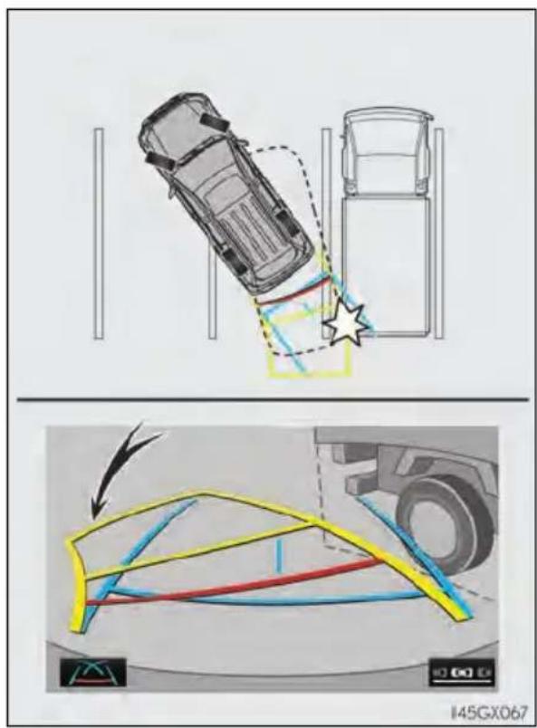 Technical diagram showing car collision and vehicle trajectory tracking with labeled components and scale bar