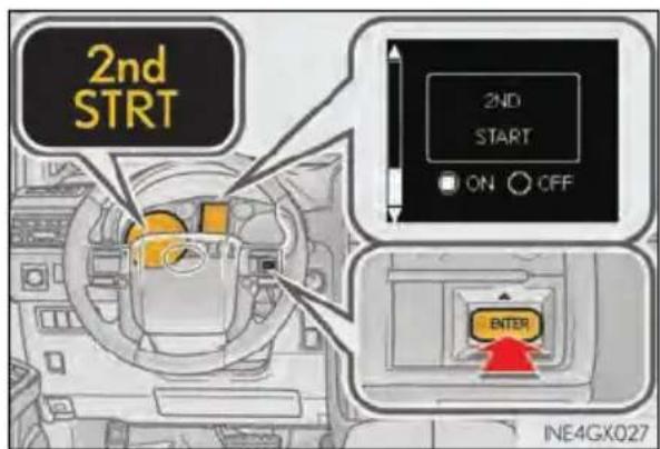 2nd START 2ND START ON OFF ENTER INE4GX027