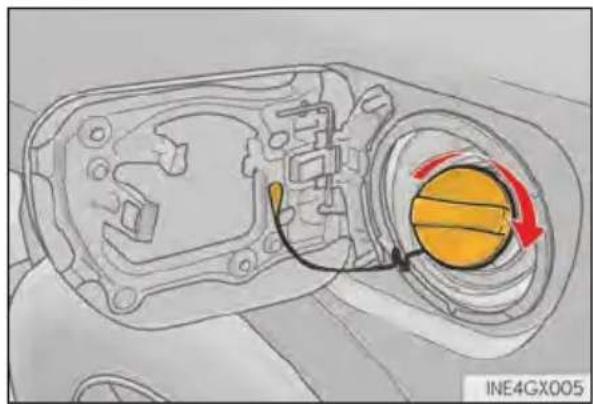 LEXUS GX 460 (2018) - Closing the fuel tank cap - 1