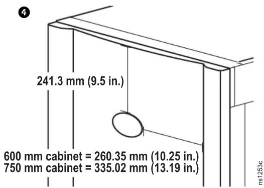 241.3 mm (9.5 in.) 600 mm cabinet = 260.35 mm (10.25 in.) 750 mm cabinet = 335.02 mm (13.19 in.) ns 1253c