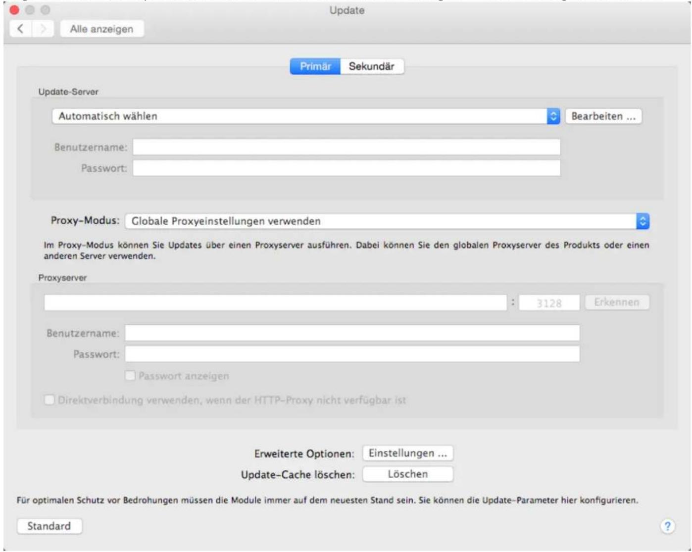 ESET Endpoint Antivirus Mac OS - Einstellungen für Updates - 1