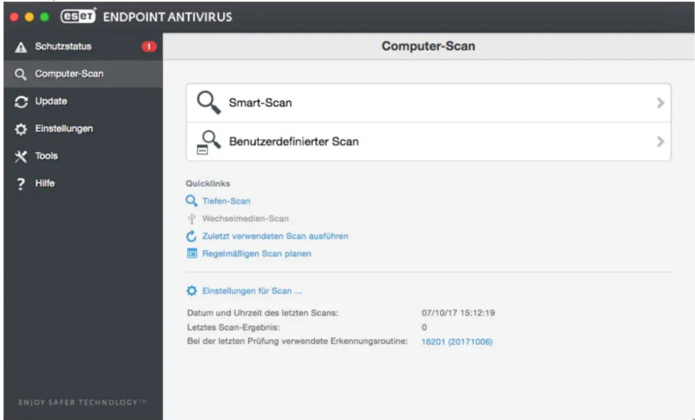 ESET Endpoint Antivirus Mac OS - On-Demand-Prüfung - 1