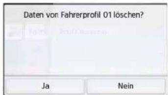 Daten von Fahrerprofil 01 löschen? Ja Nein