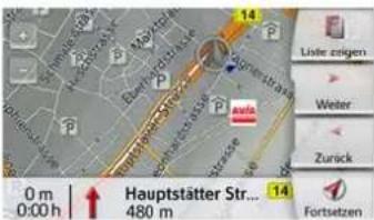 14 Liefer zeigen Welter Zurück 0 m 0:00 h Hauptstätter Str... 480 m 14 Fortsetzen