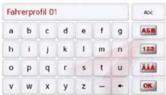 Fahrerprofil 01 a b c d e f g h i j k l m n o p q r s t u v w x y z - ← A5B 123 AAA OK