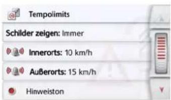 Tempolimits Schilder zeigen: Immer Innerorts: 10 km/h Außerorts: 15 km/h Hinweiston
