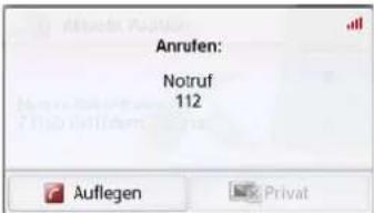 Anrufen: Notruf 112 Auflegen Privat