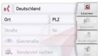 Deutschland Ort PLZ Straße Nr Querstraße Sonderziel suchen