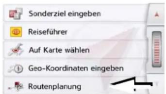 Sonderziel eingeben Reiseführer Auf Karte wählen Geo-Koordinaten eingeben Routenplanung