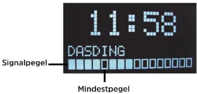 11:58 DASDING Signalpegel 0 00000000 Mindestpegel
