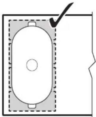AEG HE5326MM50 - Richtige Position des Kochgeschirrs: - 1