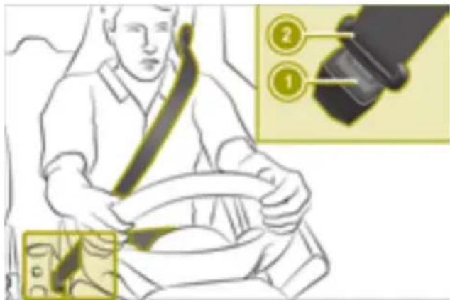 SMART Fortwo Cabrio Electric Drive (2018) - Fastening and releasing the seat belt - 1