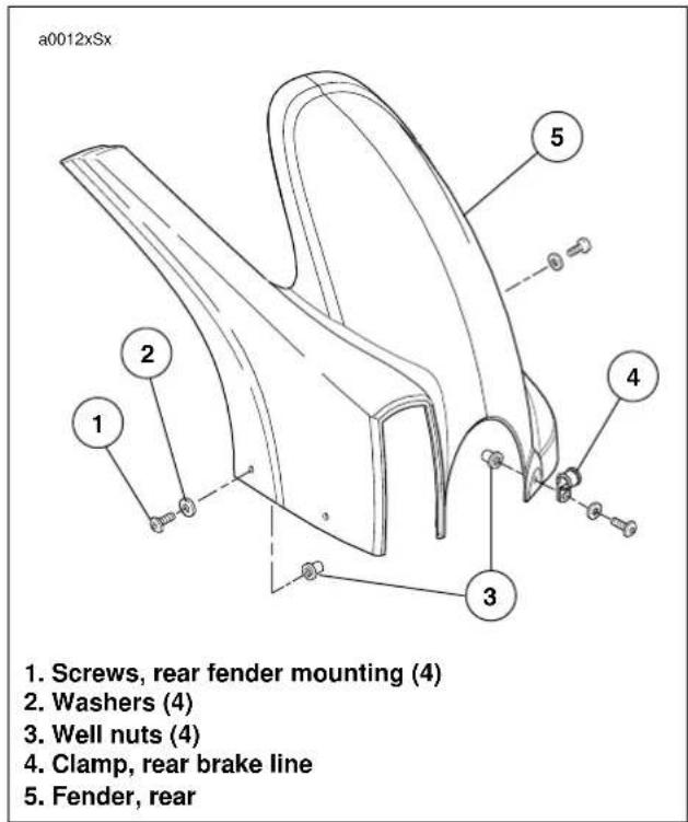 BUELL Blast (2004) - REAR FENDER REMOVAL - 1