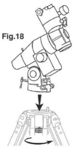 Dörr Danubia Orion 200 - Befestigung der Montierung auf dem Stativ (Fig. 18) - 1