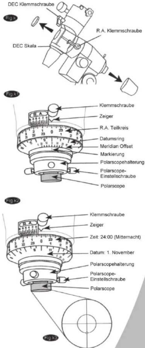 Dörr Danubia Atlas 2000 - Das Polarscope mit der R.A. Achse der Montierung ausrichten - 1