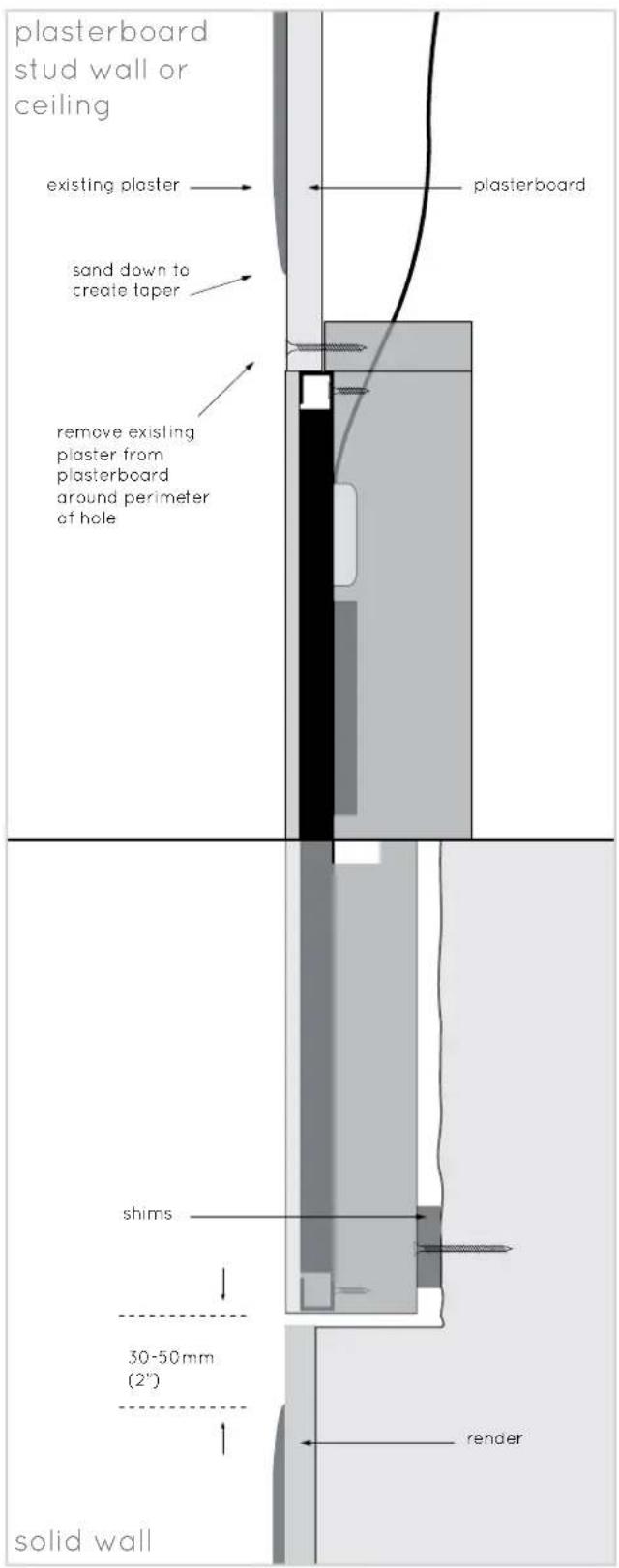 Amina Evolution AIW350iN-S200 loudspeaker - Speaker alignment required for plastering - 2