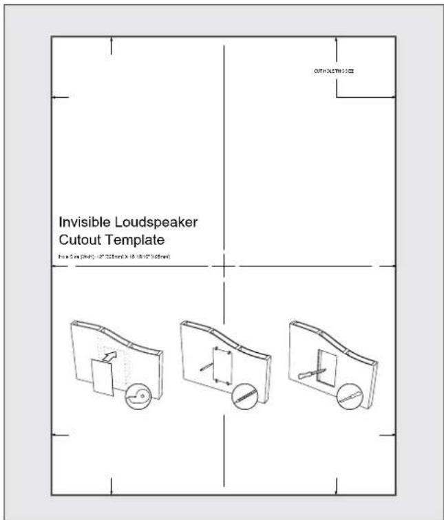 Amina Evolution AIW350iN-S200 loudspeaker - Using the Cut out Template for pre-install - 1