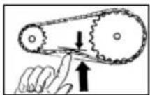 Royal Enfield Thunderbird Twinspark (2006) - Drive Chain tension (play 25 - 30 mm) - 1