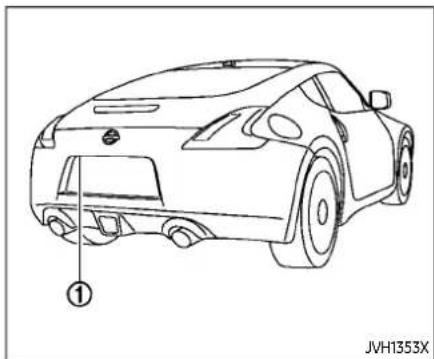 Line drawing of a car rear view with labeled component (no text or symbols on the car itself)