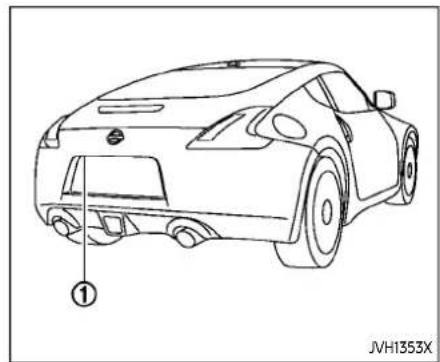 Line drawing of a car rear view with labeled component (no text or symbols on the car itself)