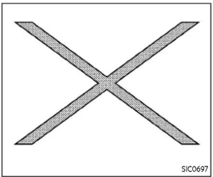 Abstract geometric shape resembling an 'X' with diagonal lines, no text or symbols present
