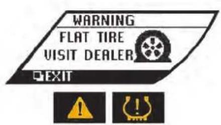 WARNING FLAT TIRE VISIT DEALER EXIT