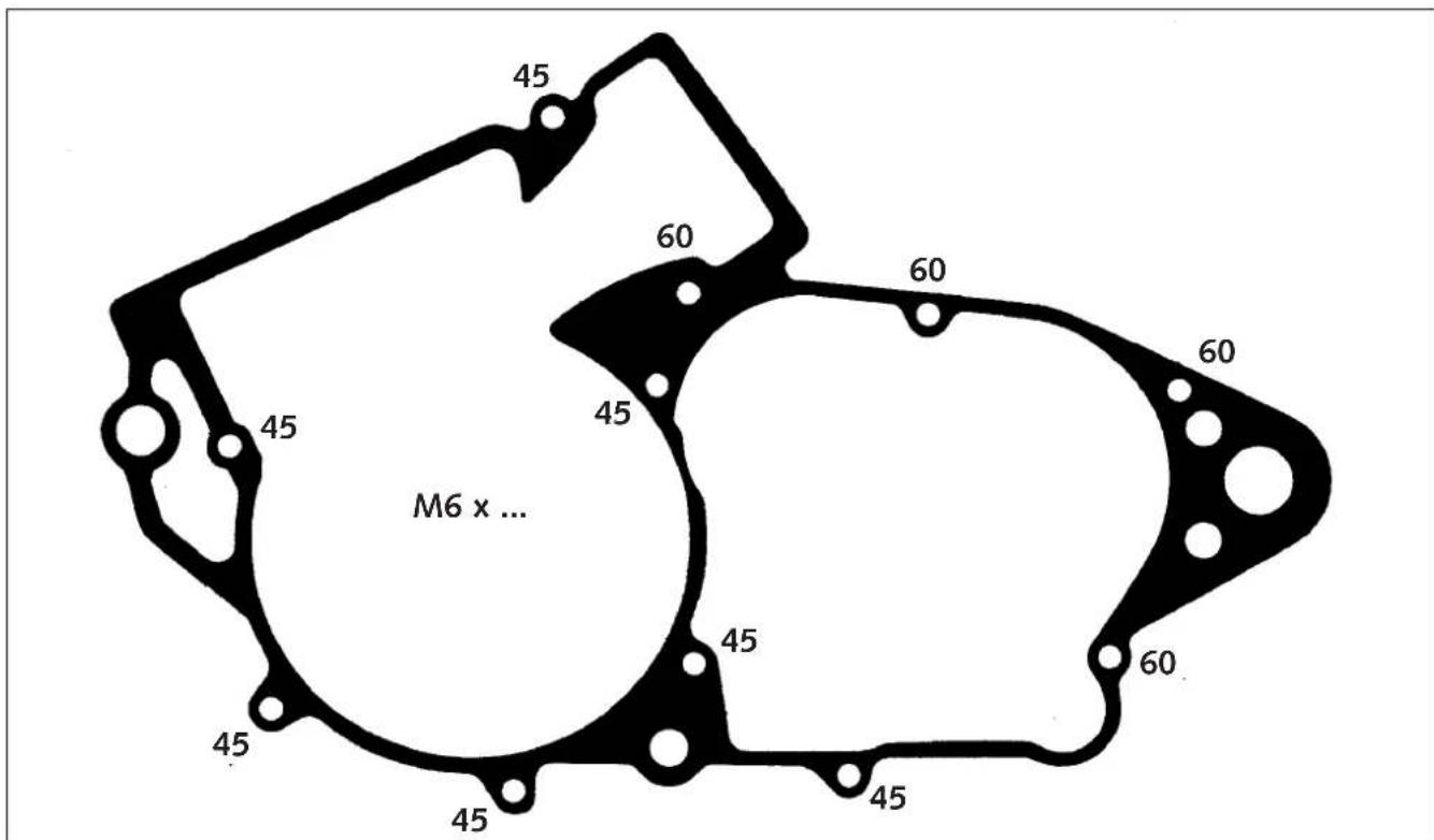 KTM 300 MXC (2002) - Assembling the engine housing - 1